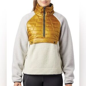 Mountain Hardwear Altima Hybrid Pullover Gold Black Quilted Jacket Wmn’s Large